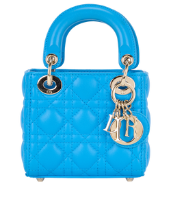 Micro Lady Dior, Leather, Blue, 15-MA-1221, S/DB, 3*